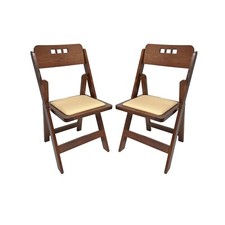 2PCS High back Wooden Folding Chairs Stackable Event Wedding Party Dinning Seats