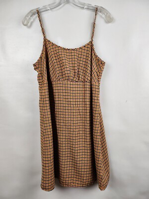 brown plaid mini dress Vivenda Strapless Mini Dress main image 1