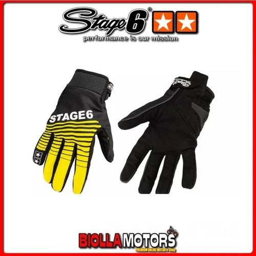 S6-0868/XL MOTORRADHANDSCHUHE STAGE6 STREET PURE GELB / SCHWARZ