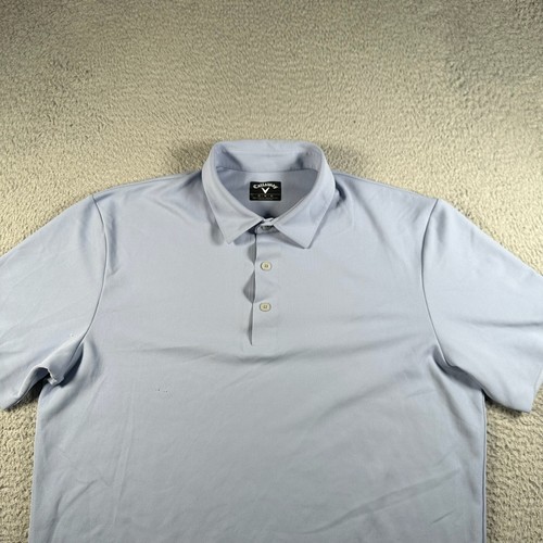 Callaway Polo Shirt Mens Medium Blue Short Sleeve Opti Dri Golf Performance - Picture 3 of 11