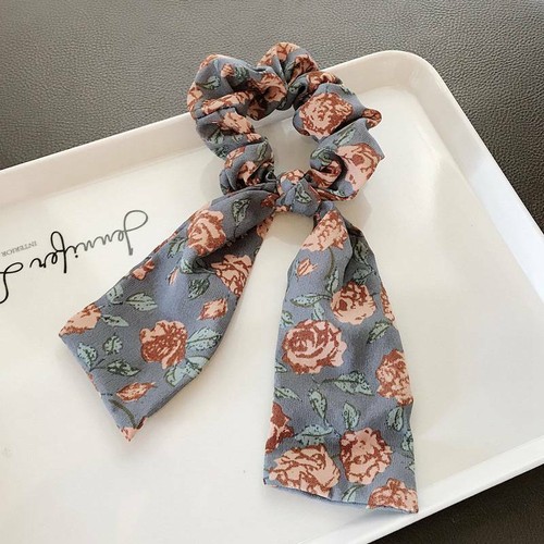 Hair Scarf Ribbon Ponytail Satin Flower Band Rope Leopard Scrunchies Ties Bow - Picture 6 of 15