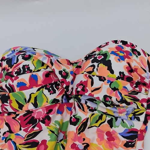 Anne Cole Swimsuit Womens 8 Sun Blossom Twist Front Shirred One-Piece Multicolor - Picture 3 of 11