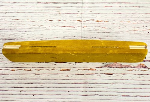 Vintage Bulova "Goddess of Time" Yellow Velvet Jewelry EMPTY WATCH BOX - Picture 5 of 8