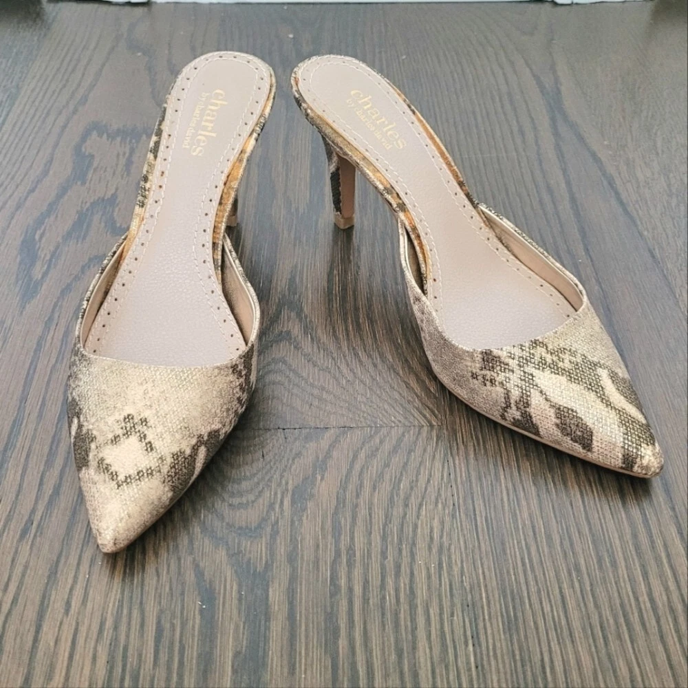 Bottines Talons Hauts Charles By Charles David - Taille 8 (US) - Motif Léopard - 3.5 Pouces - Occasion Très Bon État