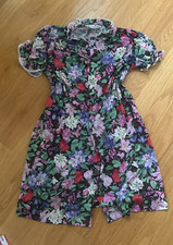 Miss Elaine Nightgown Housecoat Robe M Floral Cotton Blend Grannycore Preppy