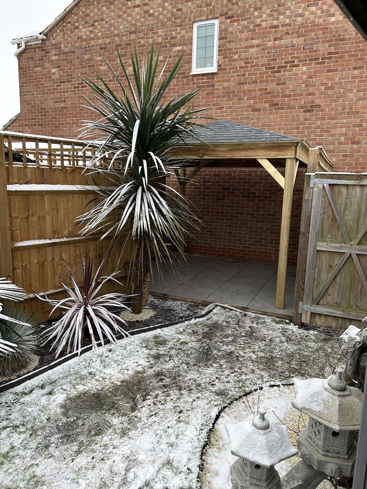 3m Wooden Gazebo Pergola Shelter Hand Made Treated Timber Felt Shingle