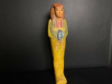Ancient Egyptian ushabti for HATHOR made from Lime stone with the scarab