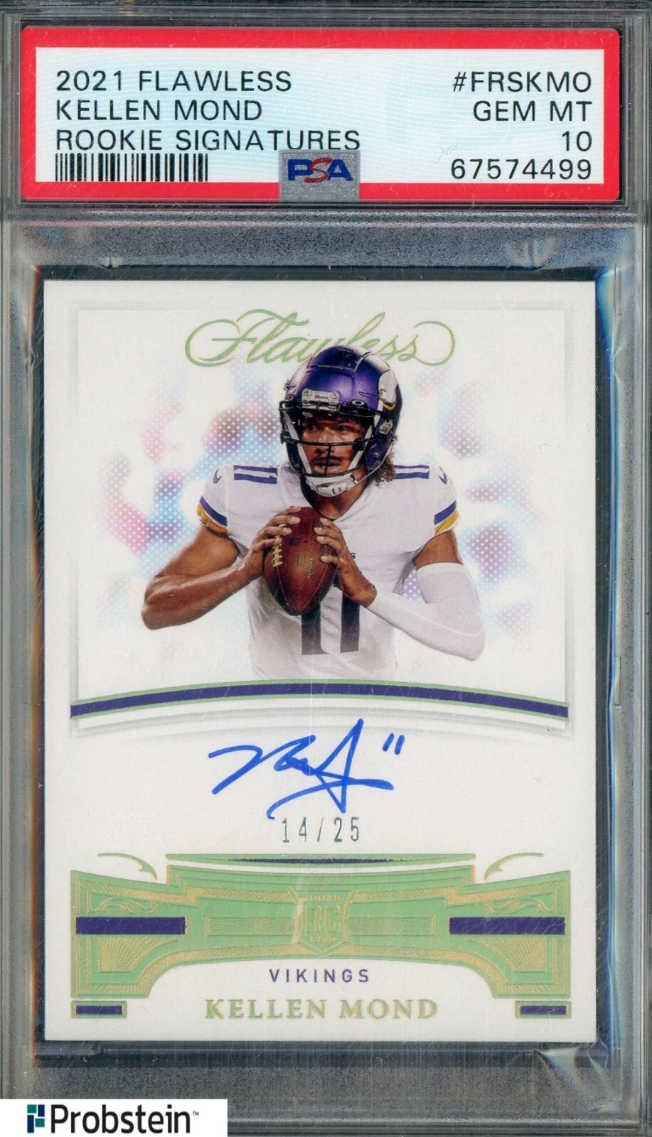 Kellen Mond Panini Flawless Flawless Rookie Signatures #FRSKMO Base