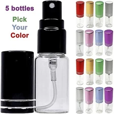 5ml 0.17oz perfume glass bottle refillable travel size atomizer 5 pcs decants