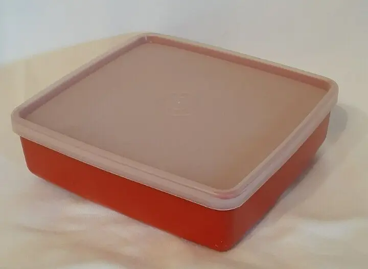 Vintage Red Square Container | eBay