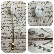 Memento mori pearl skull genuine diamond eye ...