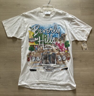 Vintage 1987 BEVERLY HILLS Rolls Royce Alamo Designs Shirt Single 