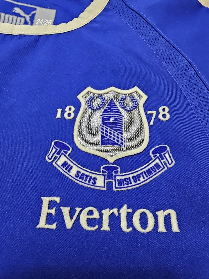 CAMISETA DE FUTBOL EVERTON 2003 2004 VINTAGE NIÑOS 12-13Y 147-158cm Foto 4 de 4