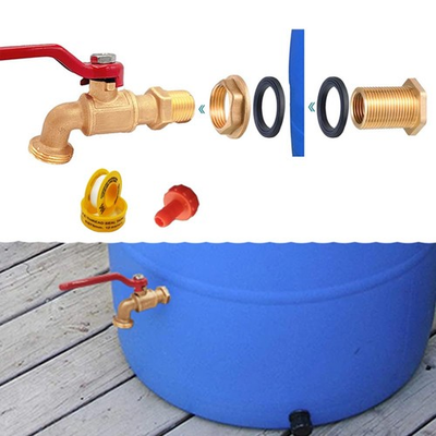 #ad Rain Barrel Spigot Kit Brass Water Faucet replacement hardware New $24.95