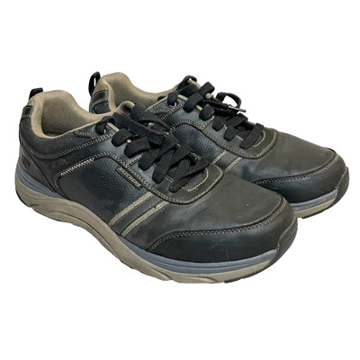 Skechers Sentinal Lunder Sneakers Relaxed Fit Casual Leather Dark Brown Men 13