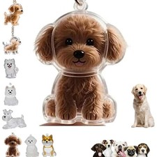 Pet Hair Keychain Memorial Storage Box Dog Cat Fur Keepsake Locket Charm