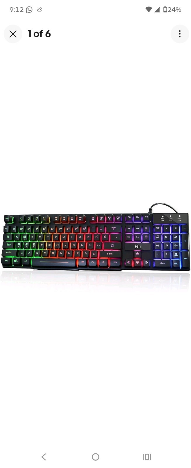 Rii RK100+ Multiple Color Rainbow LED Backlit Large Size USB