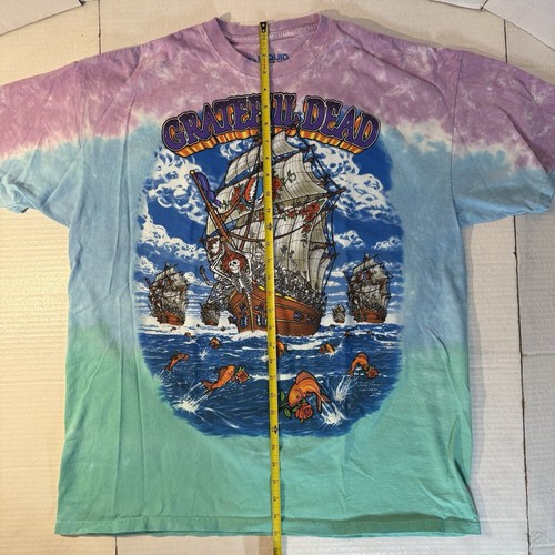 Grateful Dead Ship Of Fools 1993 Design Tie Dye T Shirt Liquid Blue 2XL - Picture 3 of 21