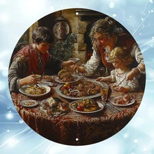 Medieval Feast Round Painting - Valentine's Day Home Decor