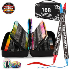 Acrylstifte Set 168 Farben wasserfest Dual Ti...