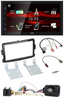 JVC USB Bluetooth Lenkrad DAB 2DIN Autoradio für Dacia ab 2012 piano schwarz