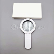 30X Jumbo Handheld Magnifying Glass w 12 Bright LED Light Illuminated Magnifier