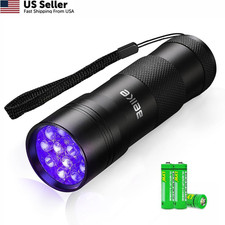 UV Flashlight Black Light Small Portable Mini 12 LED Blacklight 1 pack,