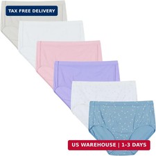 Hanes Women's Underwear Briefs Pack, 6-Pack, Pure Comfort Organic Cotton Brief P