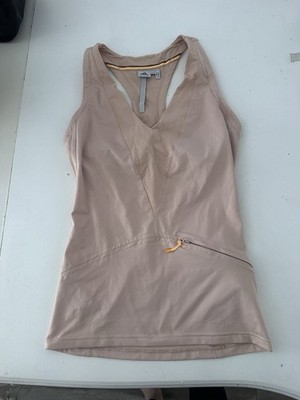 adidas by Stella McCartney Racerback Tank Top Nude Mesh V-Neck Medium Pocket