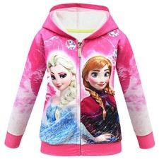 Mode Langarm Mantel UK Gefrorene Kinder Kapuzenjacke Casual Tops Jungen Mädchen