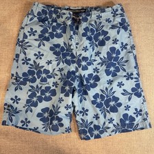 Abercrombie  Fitch Swim Trunks Mens M Blue Floral 9  Board Shorts
