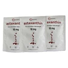 Triple-Pack Micro Ingredients Astaxanthin 12mg with MCT Oil, 180 Softgels