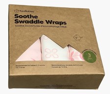3 KeaBabies Swaddle Wraps Sleep Sacks Soothe Babies 0-3 Months Pink  White