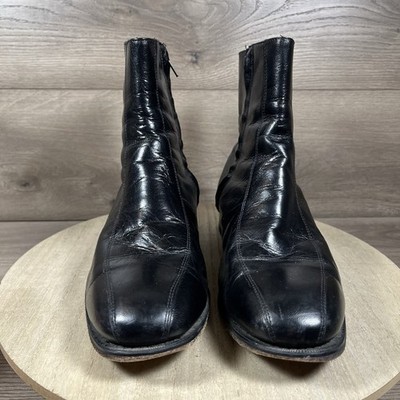 Florsheim Duke Side Zip Black Leather Boots 11087 Beatles Mens