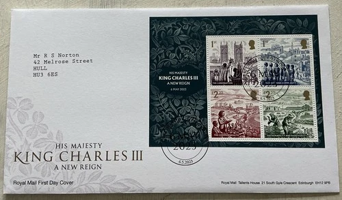 GB KCIII 2023 His Majesty King Charles III A New Reign Minisheet RM FDC London