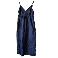 Quince Navy Blue 100% Organic Cotton Sleeveless Maxi Women's Dress Size XS