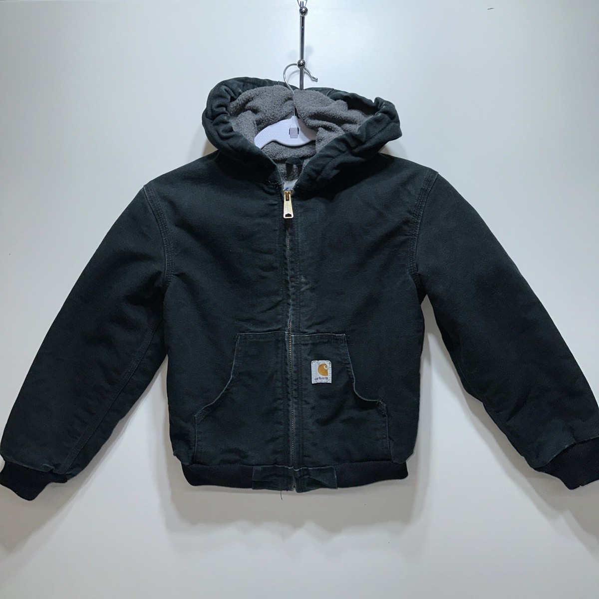 Carhartt Kids Hooded Zip Jacket Youth Medium 6-8 yBlack / green