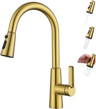 Gold Kitchen Faucet with Pull Down Sprayer  3 Mode Sprayer Kitchen Sink Faucet