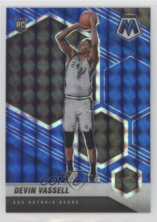 2020-21 Panini Mosaic Rookie Blue Mosaic Prizm 59/99 Devin Vassell #221 15wb