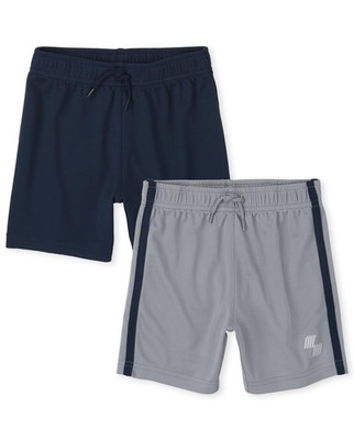 Baby Boys' and Toddler Athletic Pull On Shorts, Navy/Gray 2-Pack, 12-18 Months
