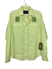 Howler Bros Men's Gaucho Snap Front Western Shirt Slithering Snakes Yellow S NWT