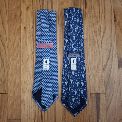 Vineyard Vines Men's Size 58 Two Blue Patterned Silk Ties_2_729_4