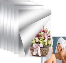 8x6 Self Adhesive Acrylic Mirror Sheet, 6 Pack Flexible Shatterproof Mirror