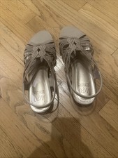 Dress Sandals Ivory Gold with Back Straps Women's