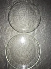 2 Vintage PYREX Corning 212 Clear GLASS 12"Diam. PIZZA Pie PAN Plate BAKING DISH