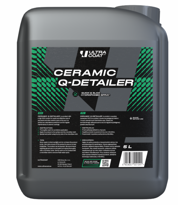 Ultracoat Ceramic Quick Detailer 5L - SiO2 Spray Sealant Gloss & Hydrophobic