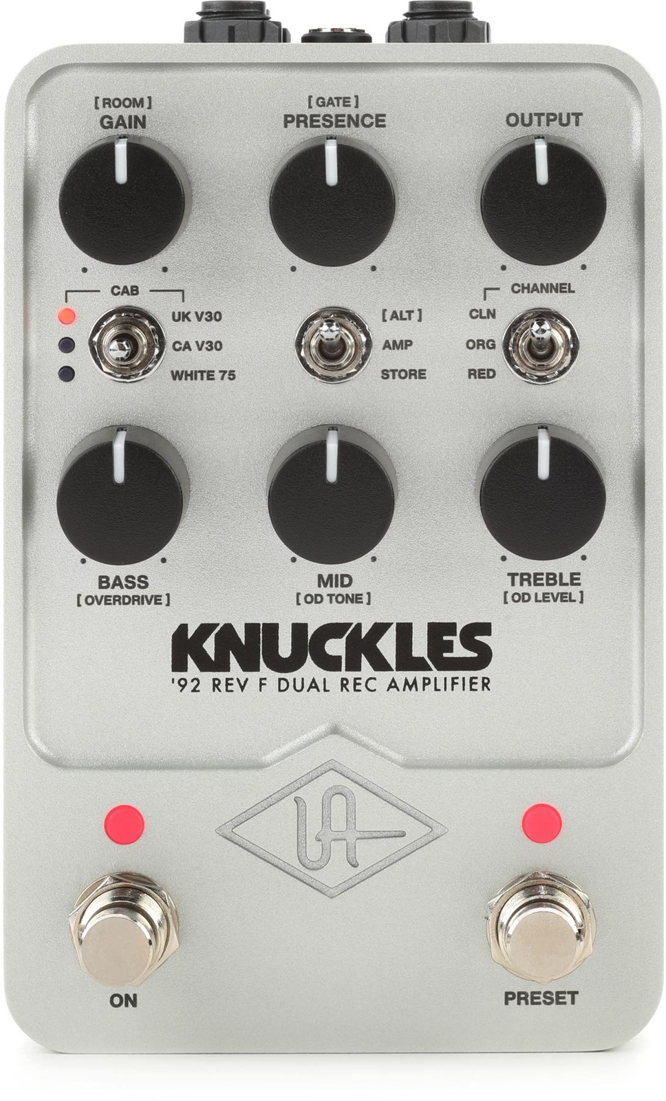 Педаль усилителя Universal Audio Knuckles с двойным усилителем Rec 92 Об/мин