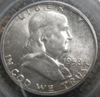1958 Silver Franklin Half Dollar PCGS MS 66