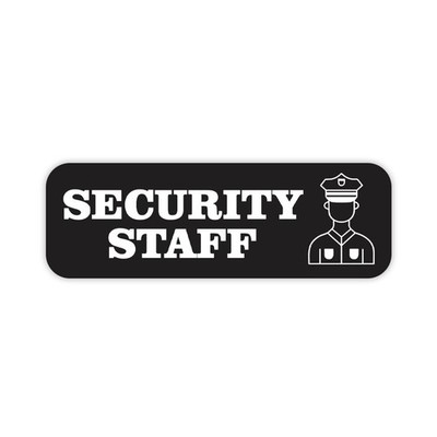 Security Staff 1 x 3'' Rounded Corner Name Badge | Medical Facilities