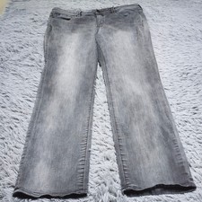 NYDJ Jeans Womens Size 14 Marilyn Straight Leg Gray Black Stretch Lift Tuck